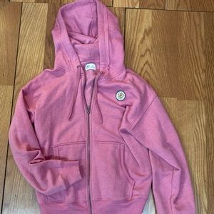 Womens Hurley Logo Pink Hooded With Pockets Zip Up Jacket Coat Hoodie